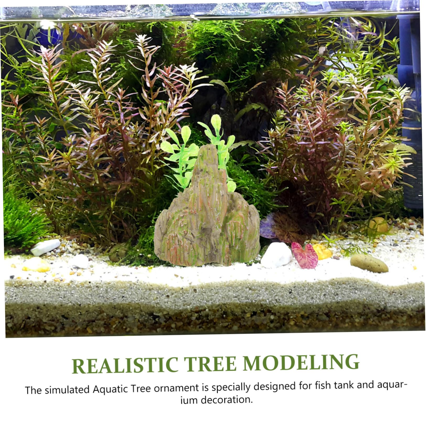 Cabilock 5 Set Paesaggio Roccioso Del Serbatoio Di Pesce Arredamento Ornamenti Del Serbatoio Di Pesce Decorazioni Per Acquari Impostore Decorazione Acquario Con Supporto Resina 2 Pezzi*5