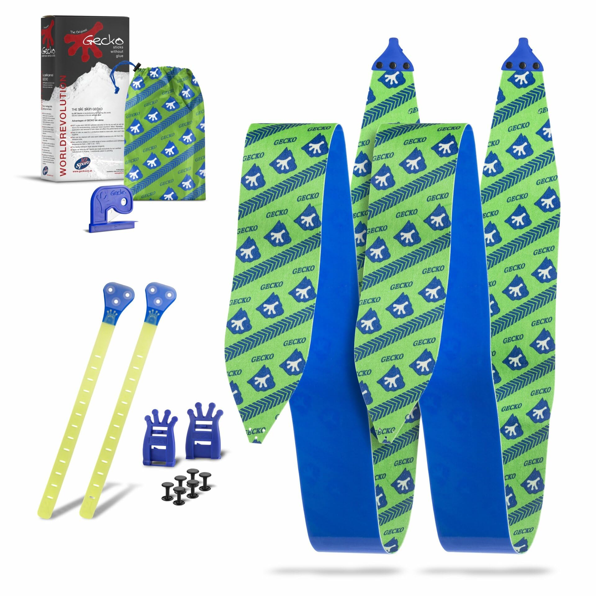 Pelli di foca Gecko Premium Freeride | Larghezza e lunghezza sci selezionabili | Con sistema frontale premontato, lama, rivetti, tasca porta pelli | Pelli di foca | Pelli di foca da sci alpinismo