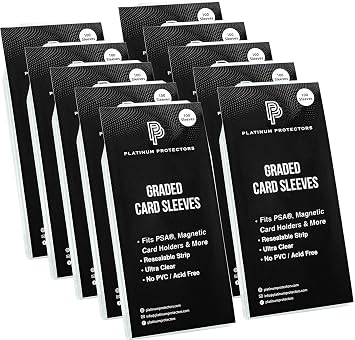 Platinum Protectors Resealable Graded Card Sleeves for PSA, CGC and TAG Slabs 1,000 Pack