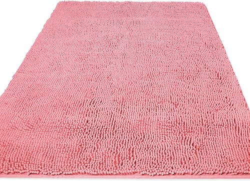 Miniatura 339 de Yeaban Alfombras de baño gris oscuro – Gruesas alfombras de baño de chenilla | Alfombras de baño absorbentes y lavables antideslizantes, alfombras