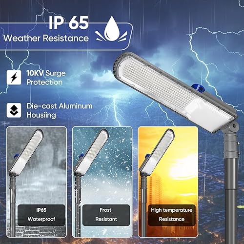 Miniatura 6 de Paquete de 2 luces LED de estacionamiento de 300 W, caja de zapatos para exteriores del atardecer al amanecer, luz de inundación exterior, luz de