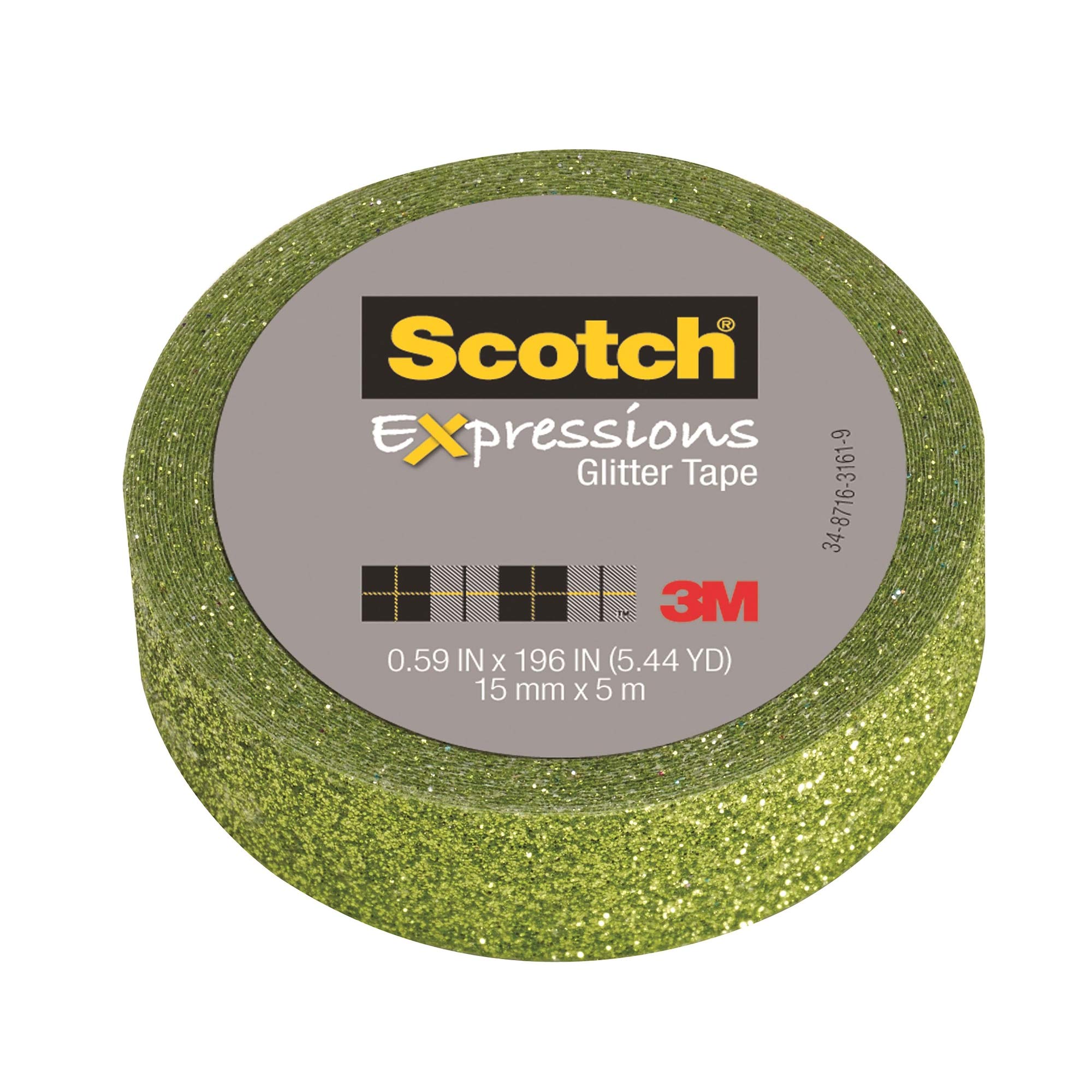 Scotch Expressions Glitter Crafting Tape: 0.59 in. x 196 in. (Lime Green)