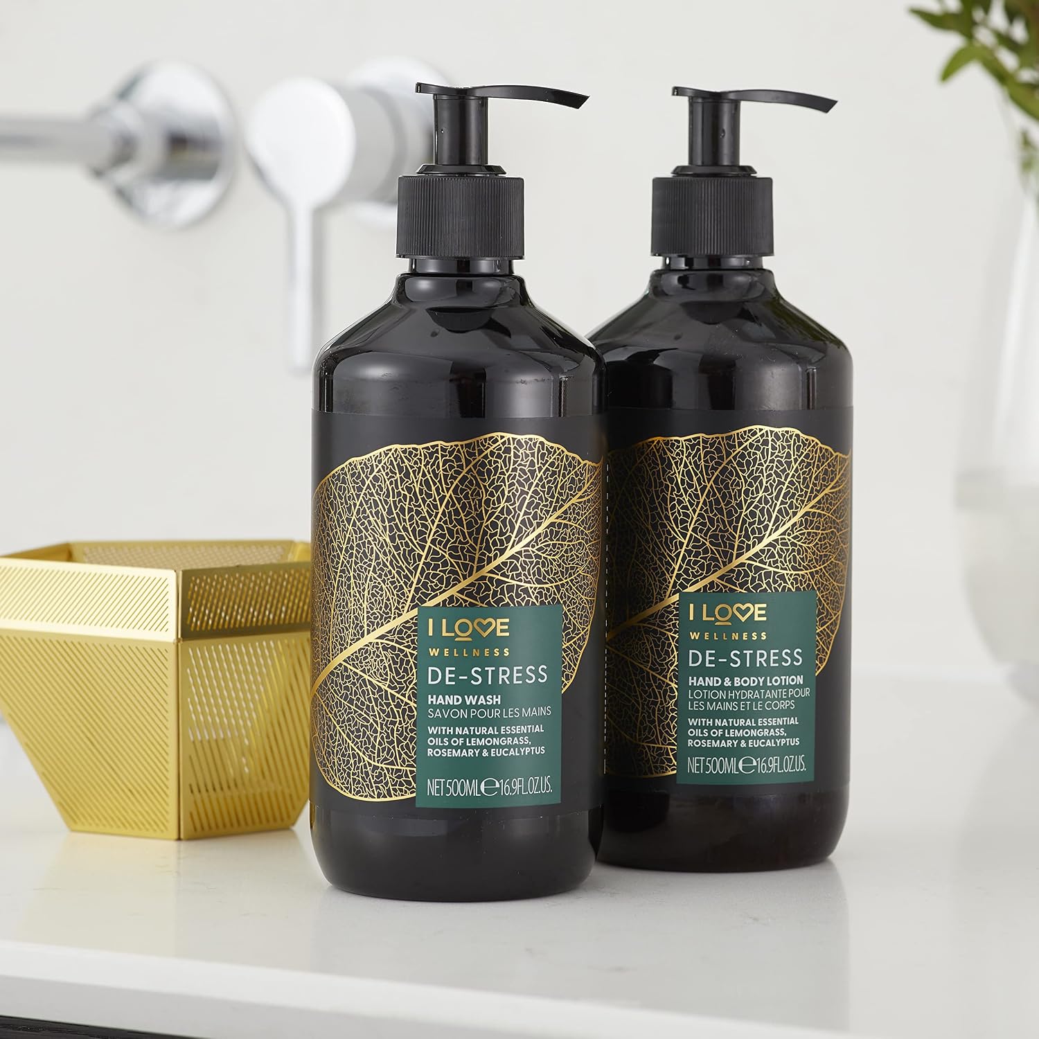 I Love Wellness DESTRESS Hand & Body Lotion, With Natural Essential Oils Of Lemongrass, Rosemary & Eucalyptus - Image 3