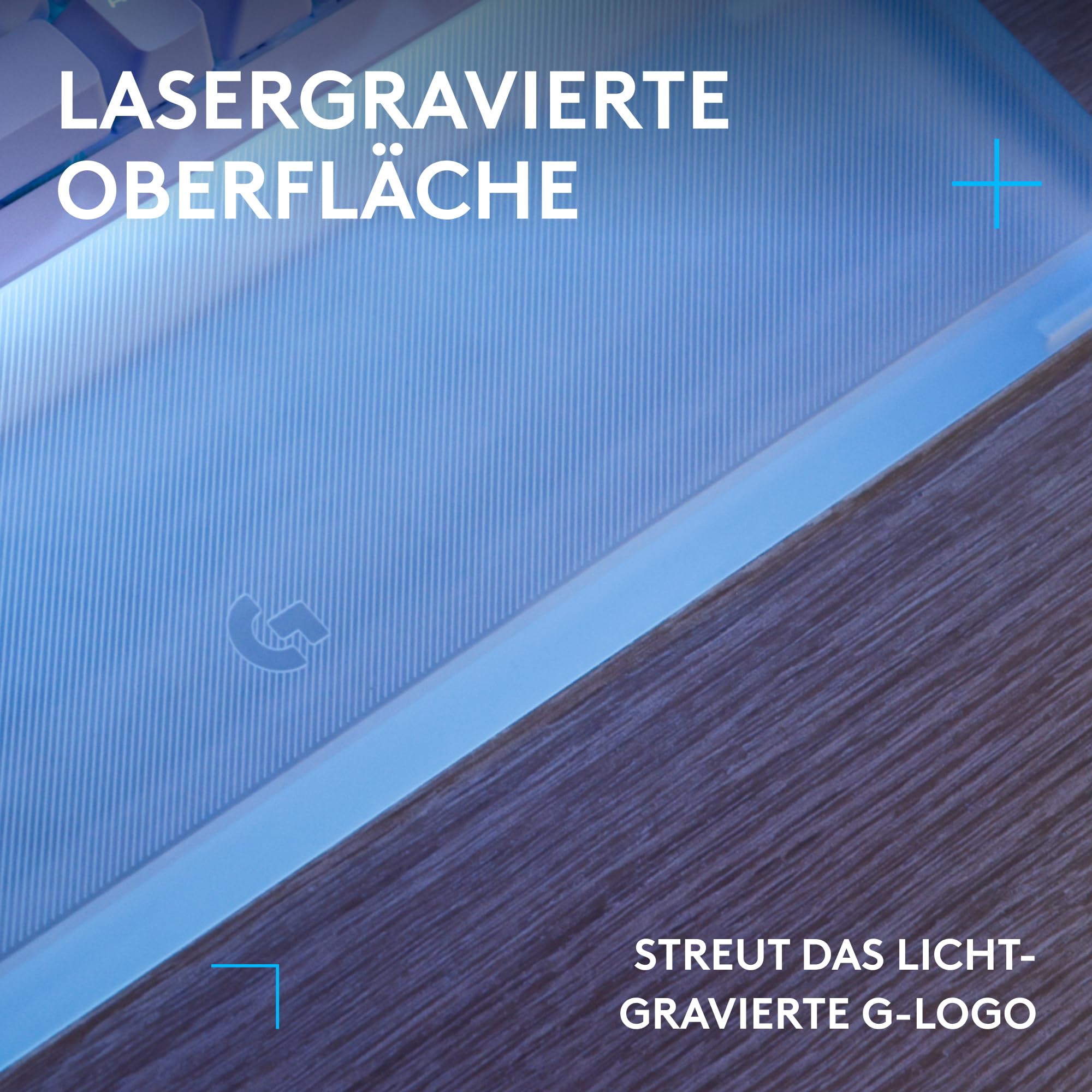 Logitech G G512 X PALM REST 98, LIGHTSYNC RGB Acryl-Handballenauflage | Lichtleistenverstärkung, lasergraviert, Premium-Support für die Gaming-Tastatur G512 X 98 - Transparent