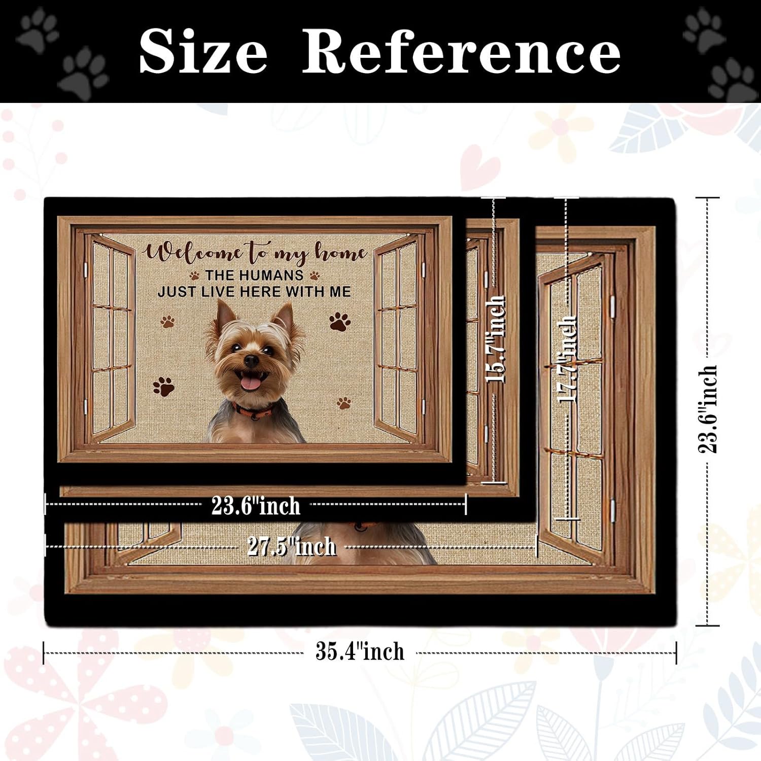 Welcome to My Home Funny Doormat Shih Tzu Dog Decor Customized Floor Rug for Dog Lover, 23.6x15.7 Inches