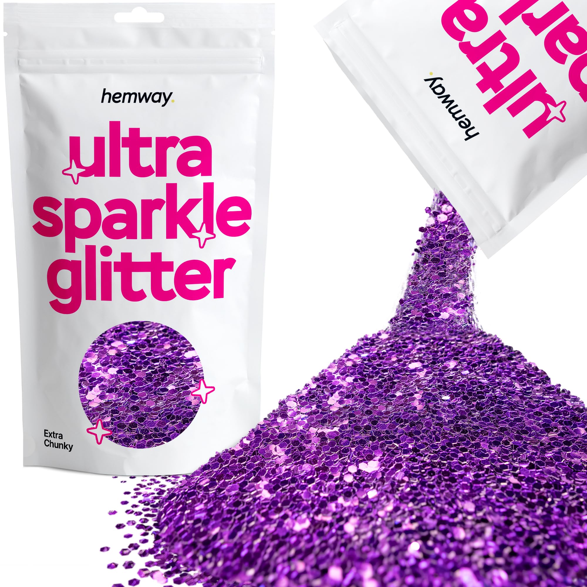 Hemway Ultra Sparkle Glitter Baby Pink Iridescent 100g Fine | Glitter for Arts & Craft, Makeup, Nail Art, Crafting, Card Making, Sparkle Decoration — view 226