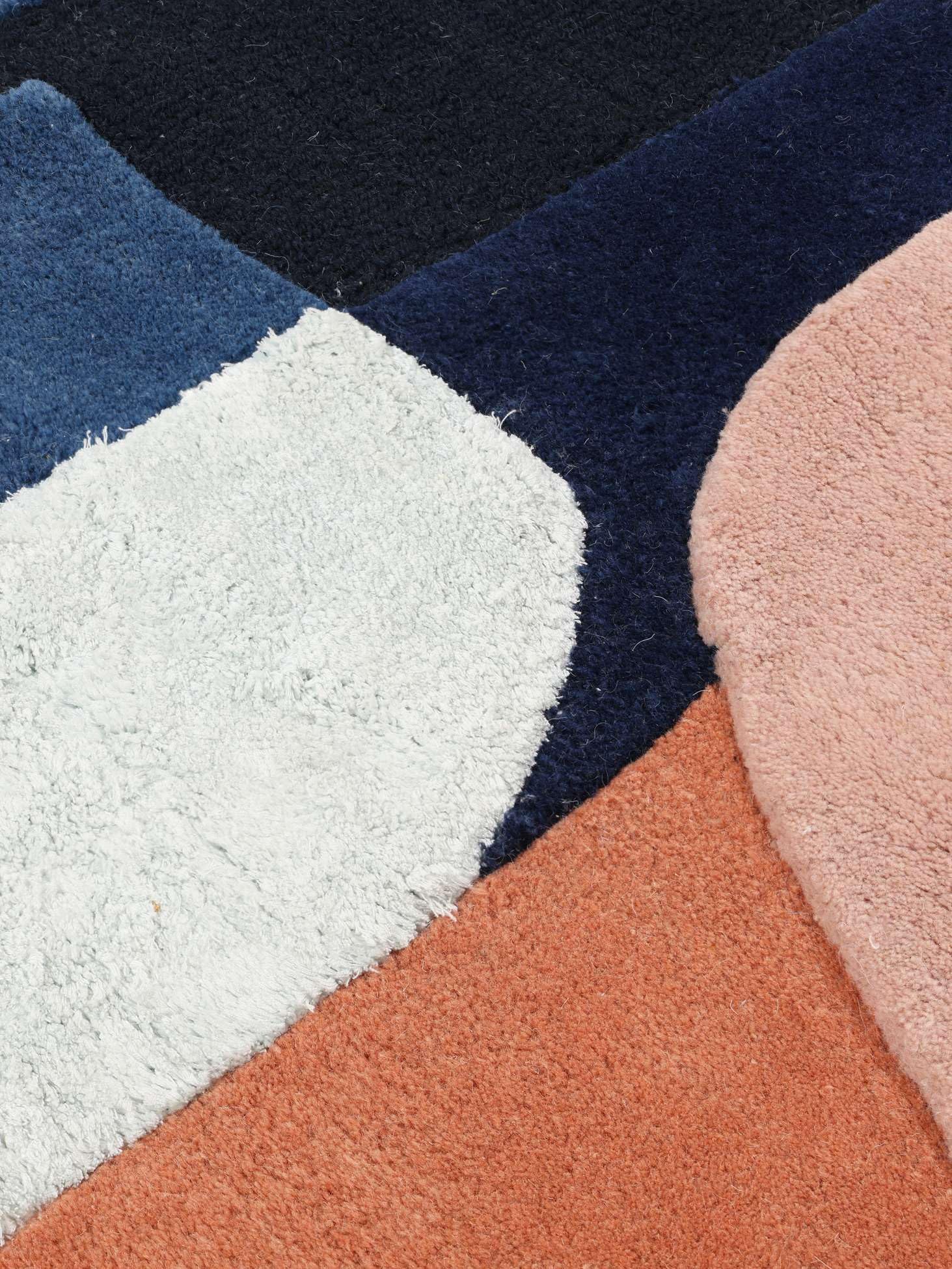 RugVista Block Tapis, 160 x 230 cm, Bleu
