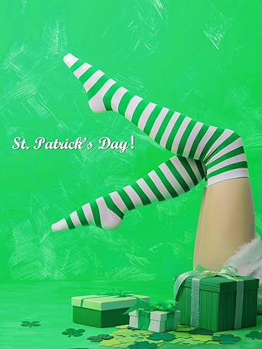 Miniatura 2 de Zhanmai 3 pares de calcetines para el día de San Patricio, calcetines altos de color verde trébol para fiesta de disfraces