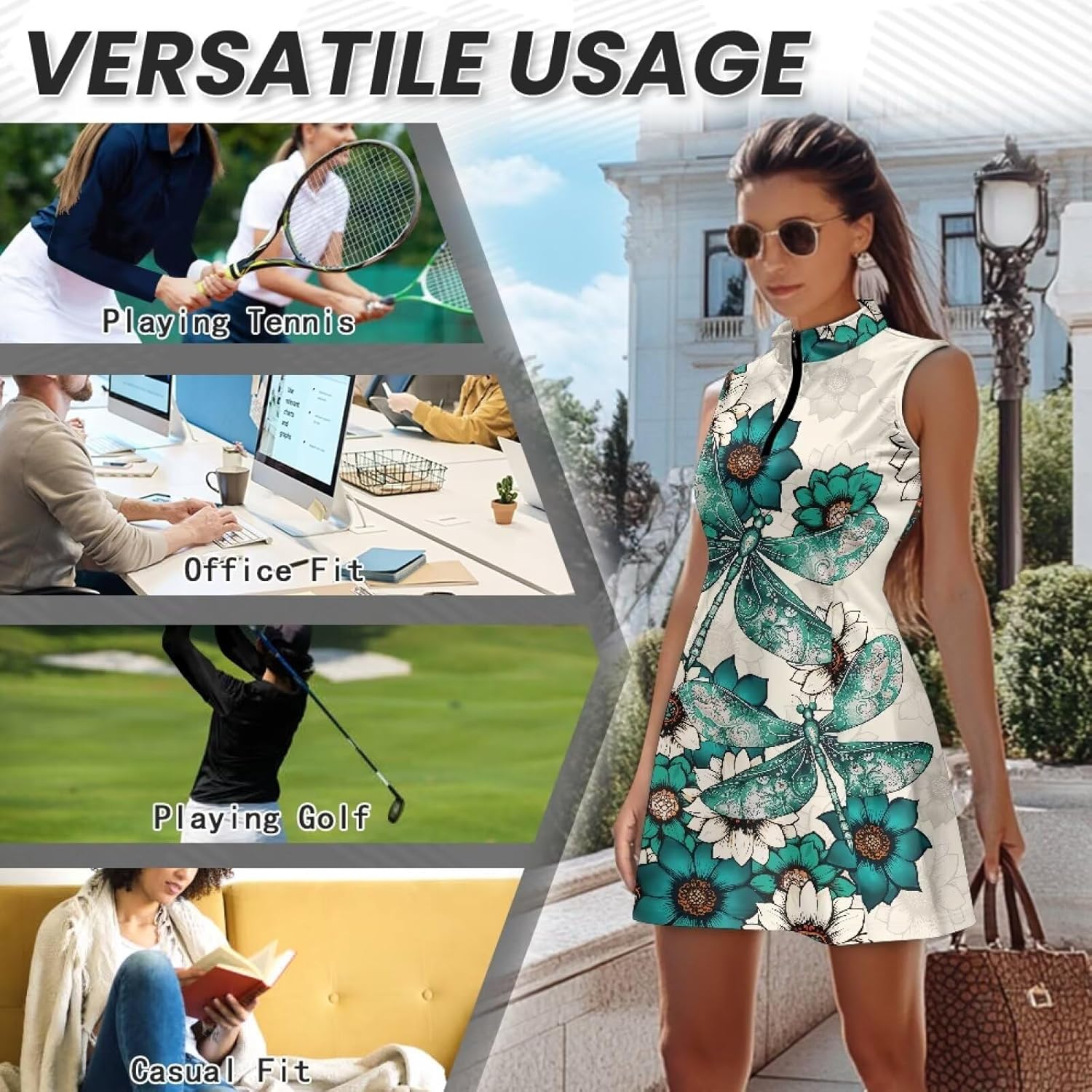 Golf Dress Tennis Dresses for Women with Built in Shorts and Pockets Sleeveless Athletic Dress Workout Dress - Image 6