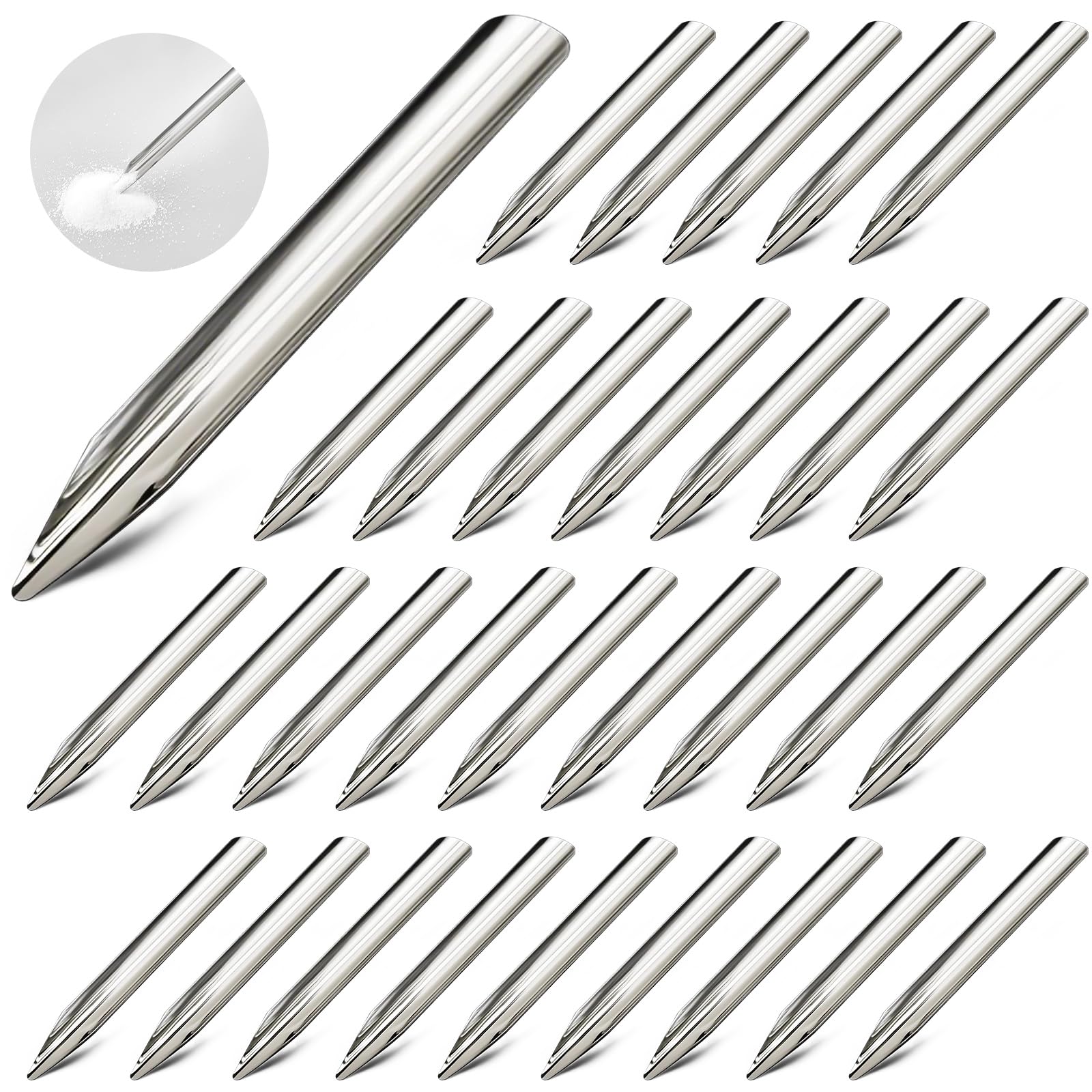 Zonon 24 Pcs 6 Inch Lab Spatula Stainless Steel Bead Scoop Round Pointed — Amazon image 10