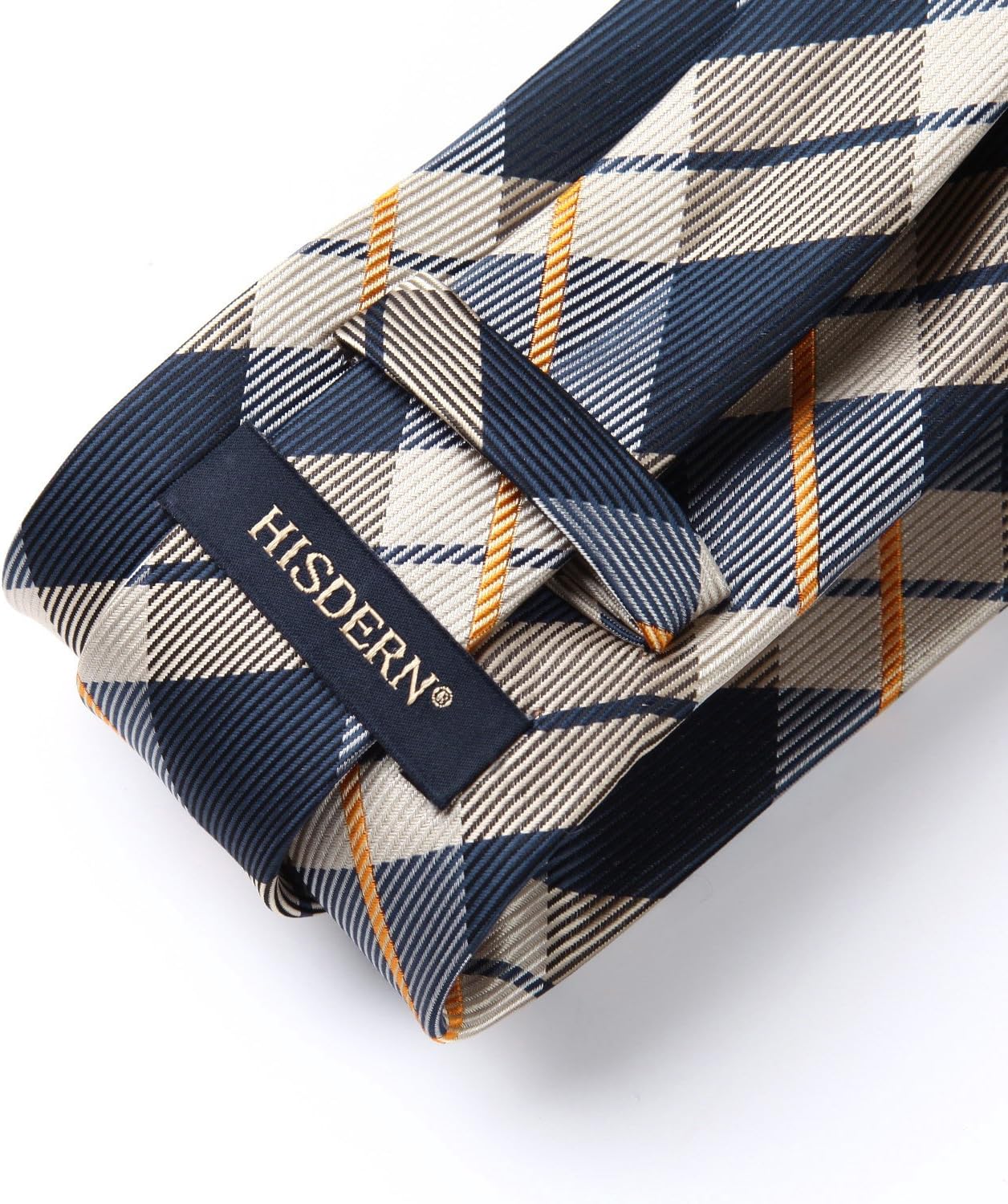 HISDERN Plaid Checkered Tie Handkerchief Woven Classic Formal Men's Necktie & Pocket Square Set - Image 5