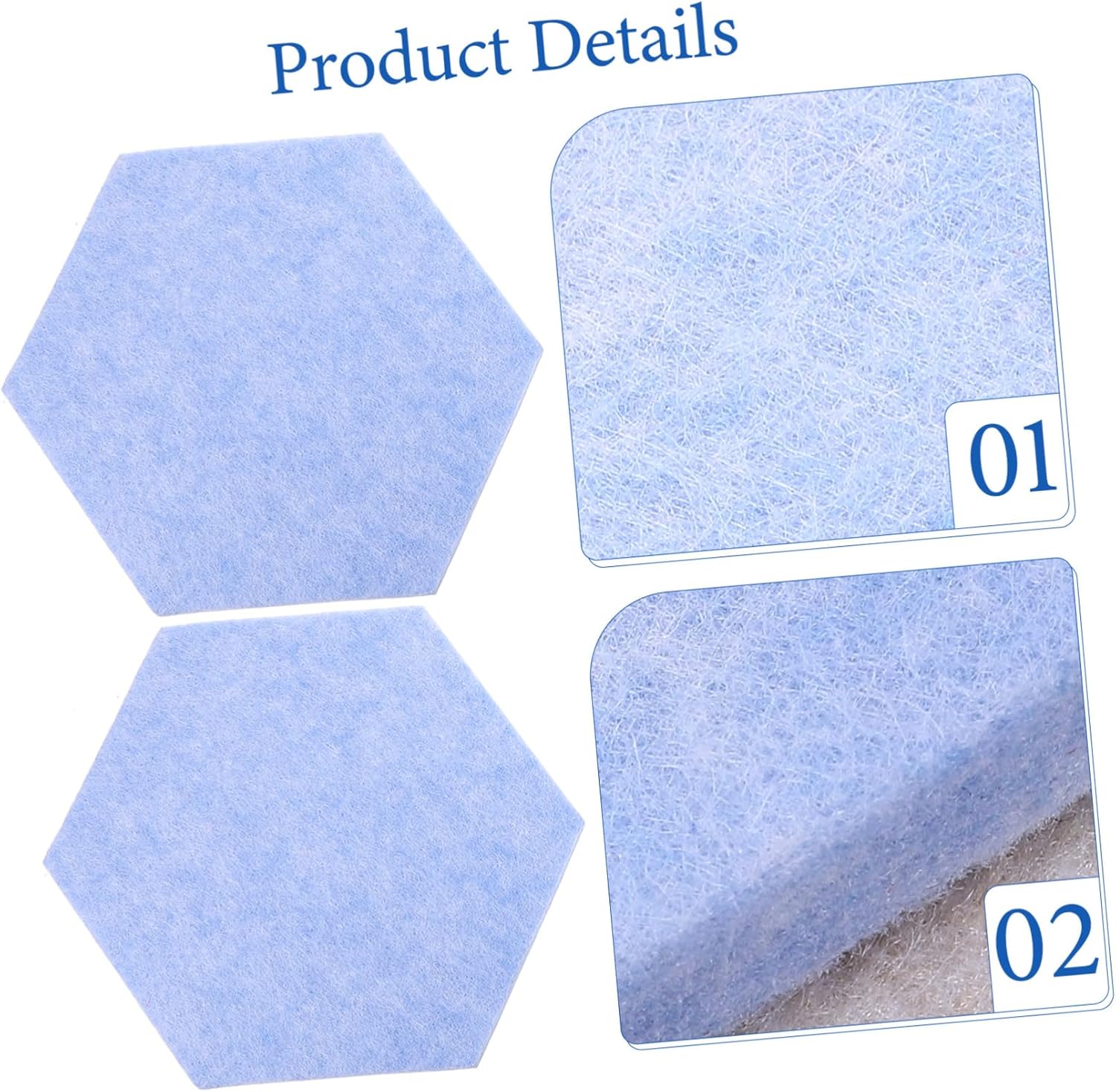 DOITOOL 5sets Hexagon Felt Bulletin Board Tiles Wall Stickers Memo Board Classroom Tiles Hexagon Felt Cork Board Tiles Adhesive Pin Board for Wall Notice Board Large Hanging Self 8pcs*5