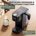 Tastyle Machine à Café à Portion Unique avec Mousseur à Lait Détachable Intégré, Machine à Café Chaud et Froid pour K Cup & Grains, Réservoir d'Eau Amovible de 40oz, S'adapte à un Mug de Voyage de 7,3 po, Noir