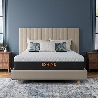 ESHINE 12 Inch Queen Mattress for Back Pain Relief & Cooling Sleep - USA Made with Gel and Green Tea Memory Foam for Pressure Relief, CertiPUR-US Certified, Medium Firm Mattress in a Box