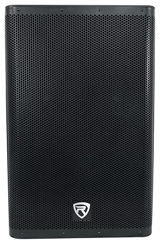 Rockville DX15 2000W 15” Powered PA Speaker, 2-Channel Mixer, XLR & 1/4” Inputs, Dual-Angle Pole Mount, Stage Monitor Angle, Perfect for Live Sound, Events, Venues & DJs