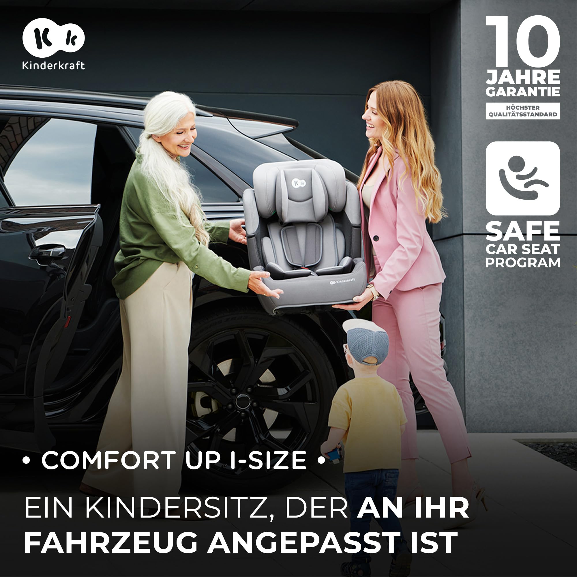 Kinderkraft COMFORT UP I-SIZE Autokindersitz 76-150 cm 5-Punkt-Sicherheitsgurt ECE R129/03 Schwarz