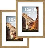 Vista 22 de FrameWorks Marcos de fotos clásicos de madera de 12 x 12 a 8 x 8 pulgadas con vidrio templado, roble natural, paquete de 2