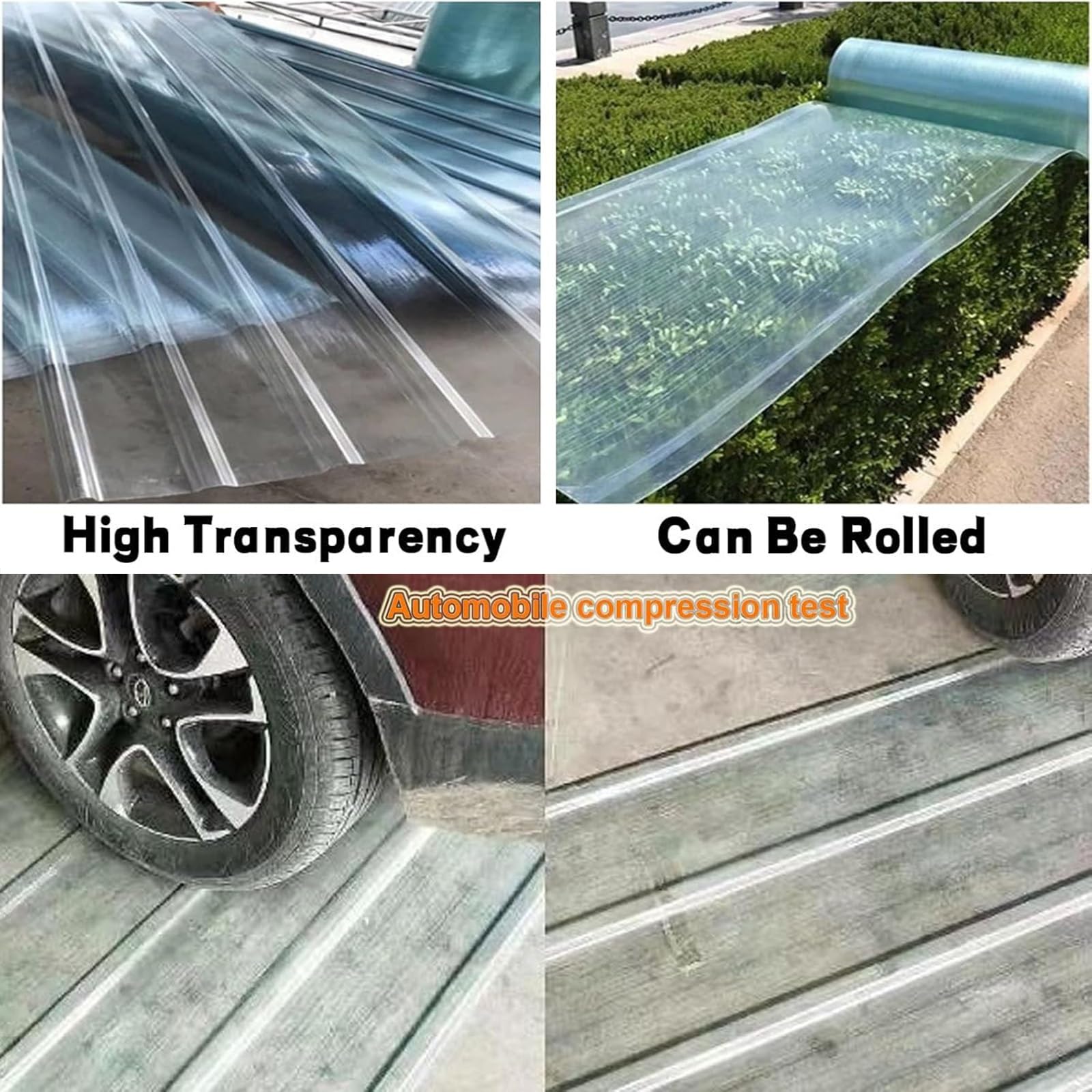 QWEASDF Paneles for Tejado de Alta Resistencia, Placa Ondulada Anti-UV, Chapas Perfiladas Techo Impermeable, FRP, Techo Cobertizo for Exteriores, Chapa Tejado(3pcs,0.9 * 0.6m/35 * 24in)