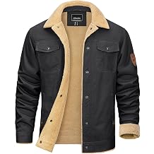 KEFITEVD Mens Winter Fleece Jacket Sherpa Lined Cargo Jackets Casual Trucker Coat Work Winter Thick Warm Coat