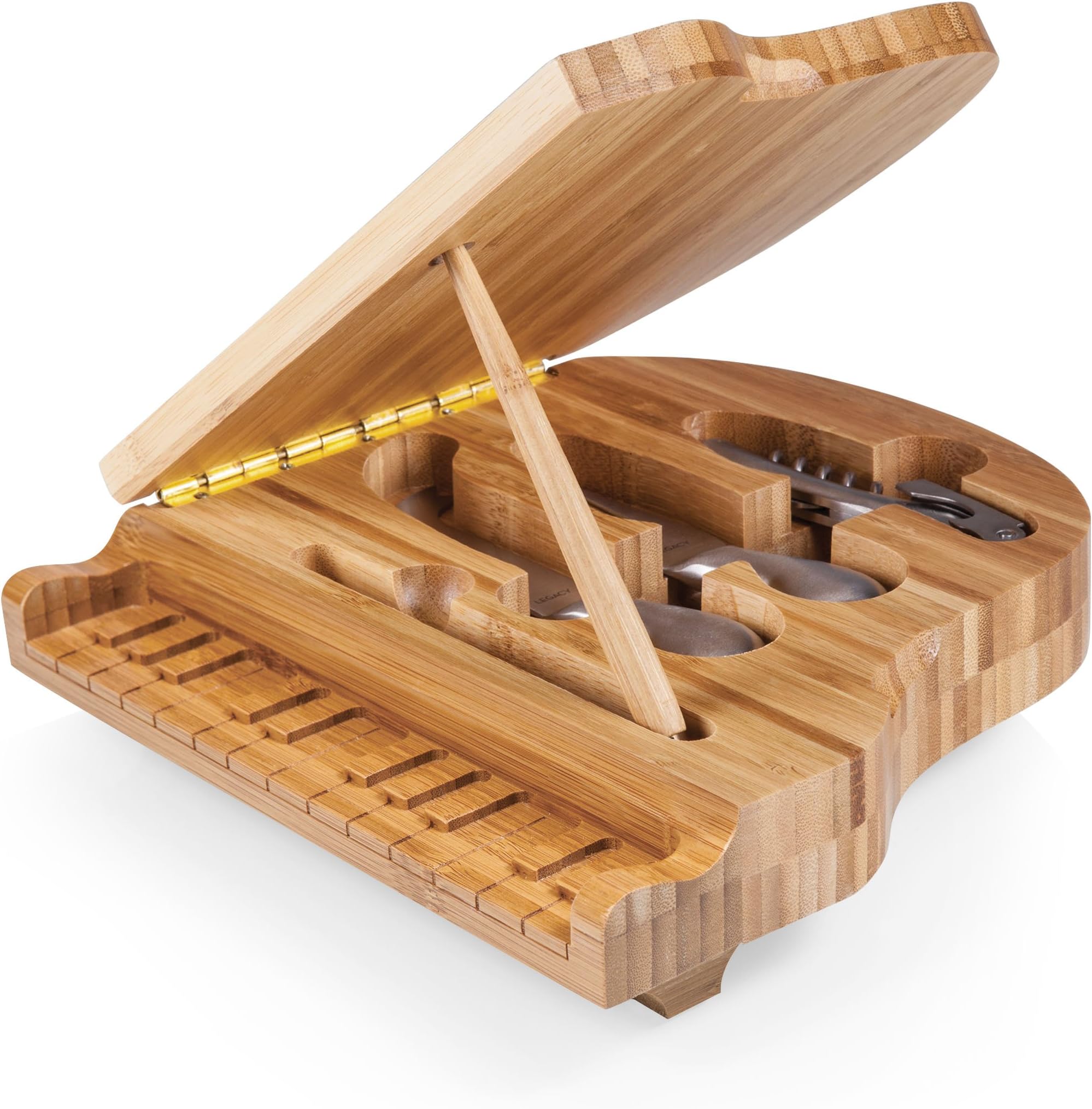 TOSCANA - a Picnic Time brand Piano Cheese Board & Knife Set, Novelty Charcuterie Board with Cheese Knife Set, Cheese Boards Charcuterie Boards, (Bamboo)