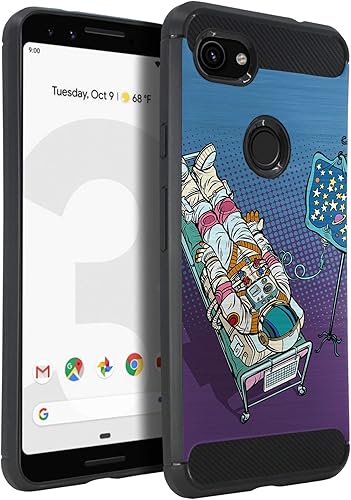 Miniatura 8 de CasesOnDeck - Funda compatible con Google Pixel 3A XL (2019) - Funda con diseño de TPU con patrón pictórico, flexible, delgada y elegante (casete