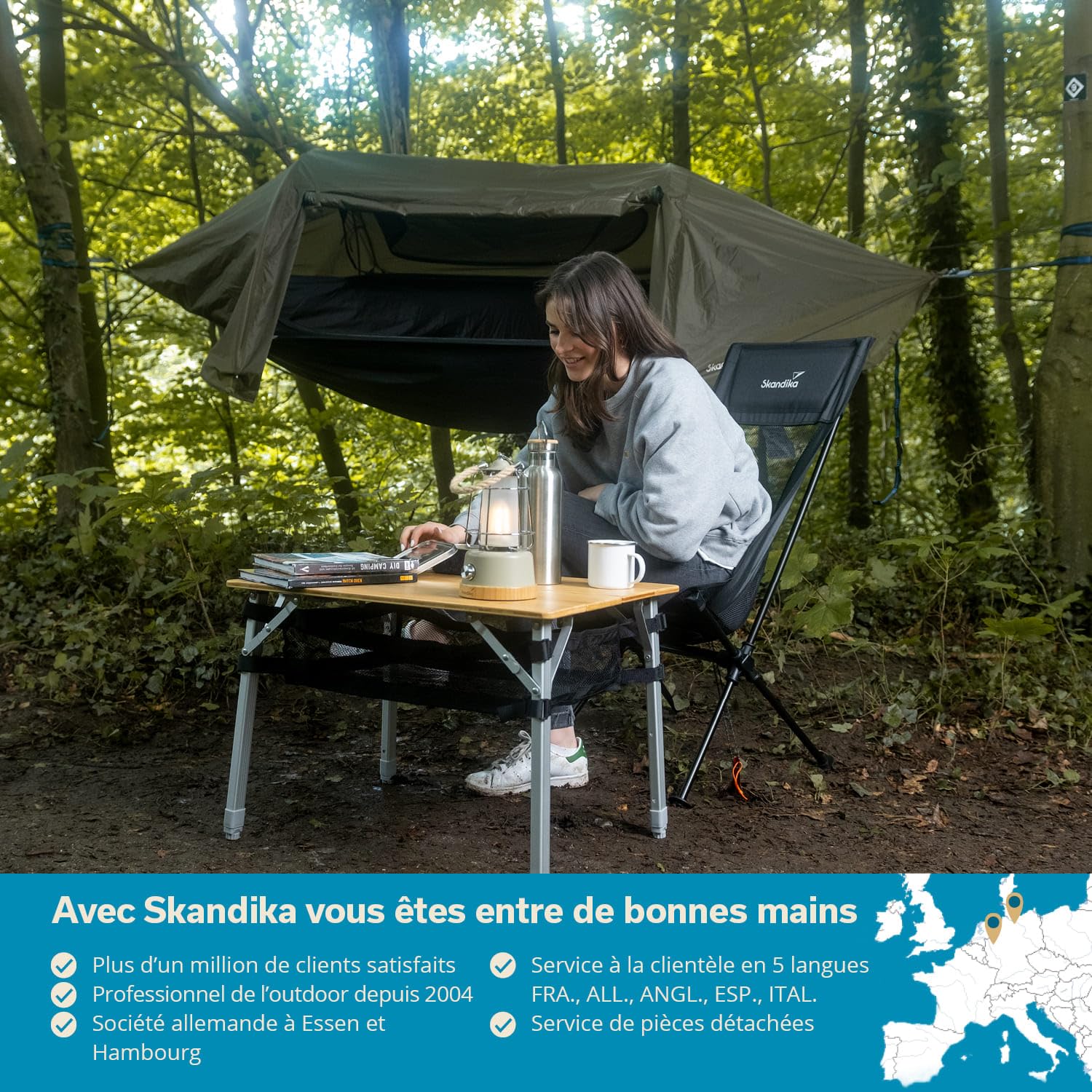 Skandika Tente hamac Rian | Hamac Outdoor avec moustiquaire, Max 200 kg, ultraléger, Nylon, Tente 1 Personne, Respirant, kit de Suspension pour Arbre | Hamac de Voyage randonnée, Trekking, Camping