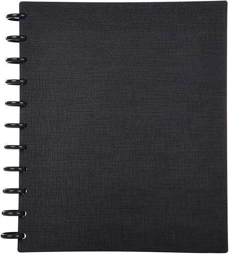 Vista 555 de Talia - Agenda personalizable con aros, (Fireworks Deep Lake, con discos Deep Lake, tamaño mediano (7.5 x 9.75 pulgadas).