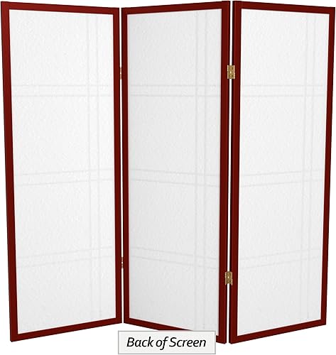 Miniatura 6 de Pantalla Shoji corta de doble cruz de 4 pies - Palisandro - 3 paneles