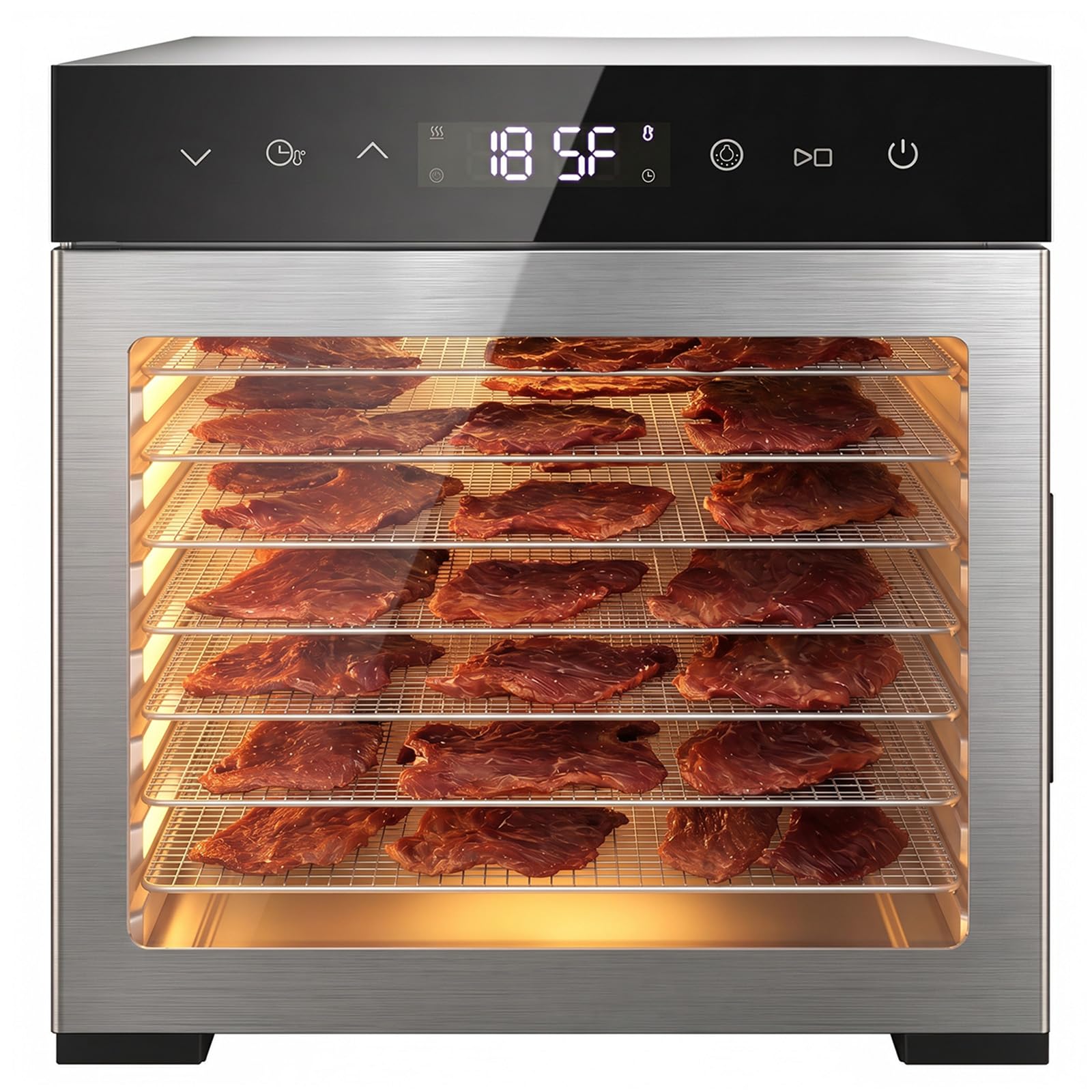 NEWBULIG Essiccatore elettrico per alimenti, 500 W, 24 ore, temperatura regolabile a 500 °C, perfetto per frutta, 8 pezzi