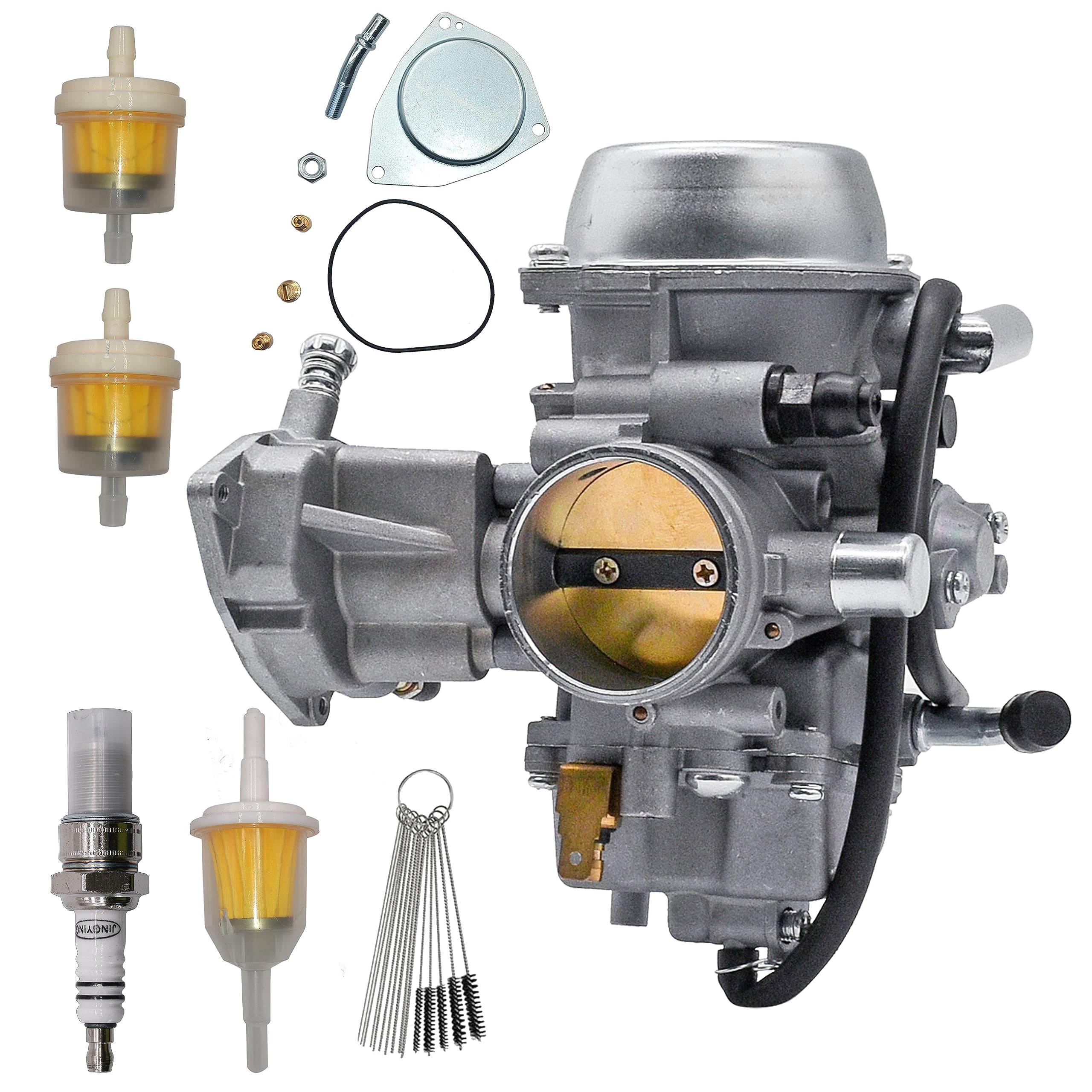 Lanigram 5KM-14901-00-00 Carburetor Fit For Yamaha RHINO 660 YFM660 YXR660FA YXR660FSE YXR660FH YXR660 Hunter UTV ATV 2004 2005 2006 2007 With sparking plug