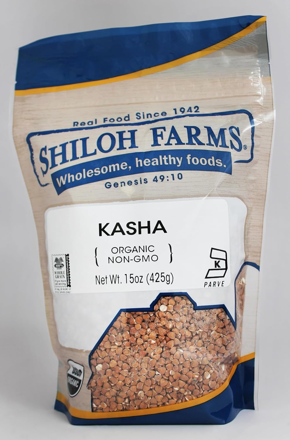 Shiloh Farms Organic Kasha - 6 Count of 15 Oz | Certified Organic Roasted Buckwheat Groats, Nutty Flavor, Bulk Pack for Chefs