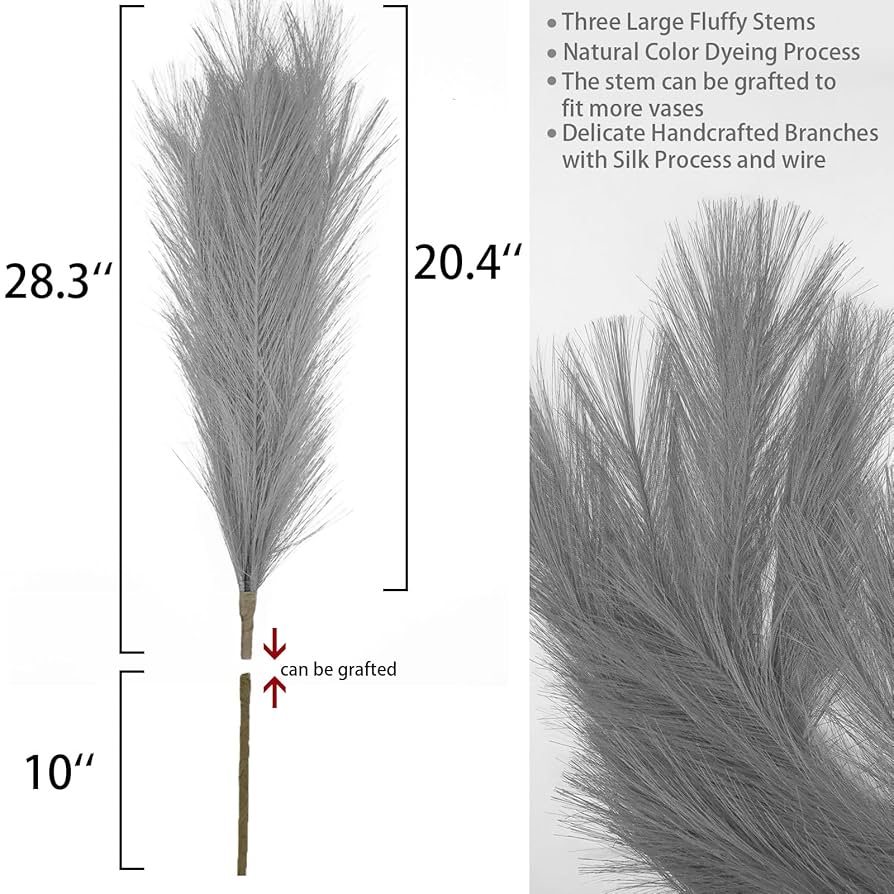 Amazon.co.jp: MAKHOT 5ピース グレー パンパスグラス トール