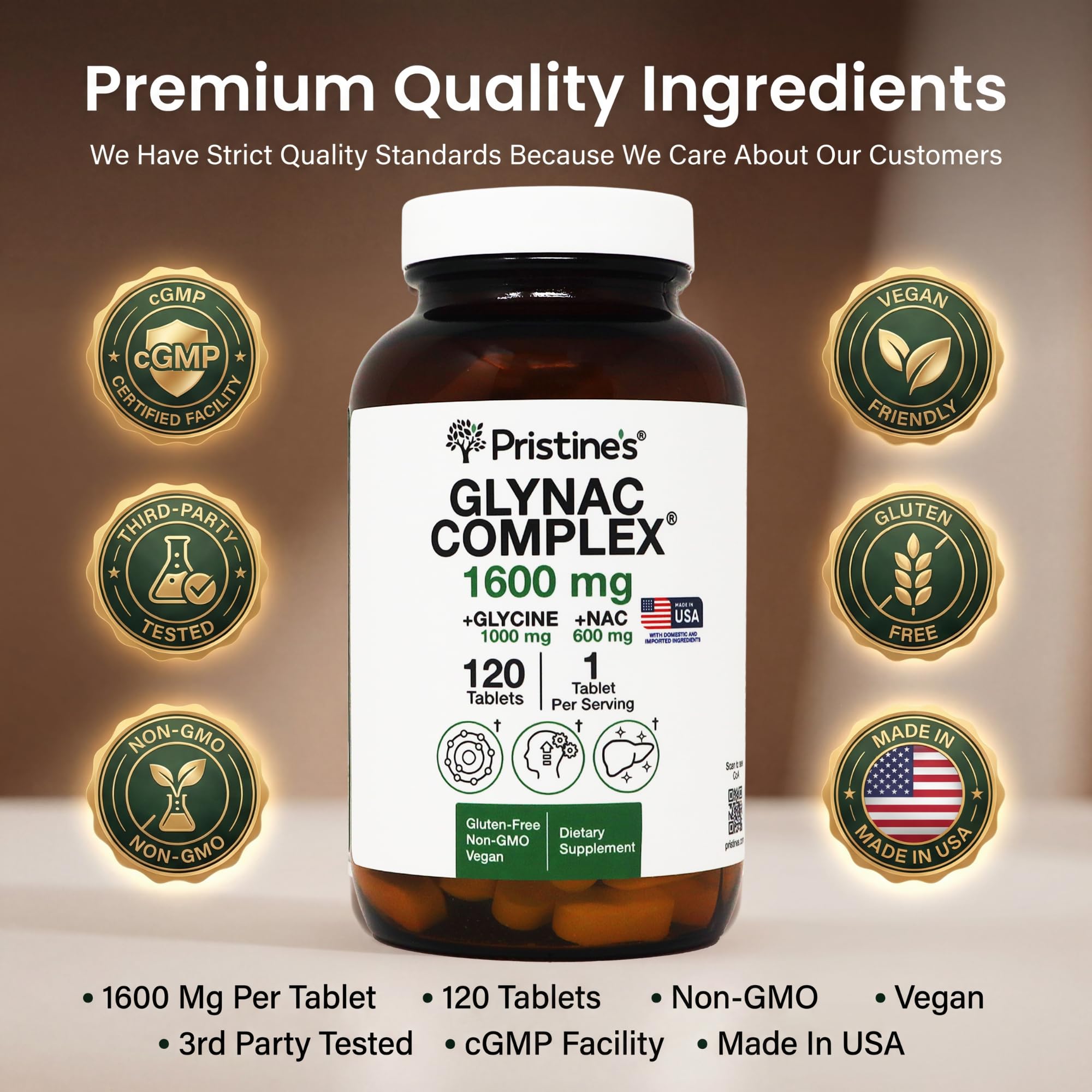 Amazon.com: GlyNAC Supplement Complex Large Size Tablet 1600MG Glutathione  Production - 3rd Party Tested Healthy Aging, & Cognitive Support