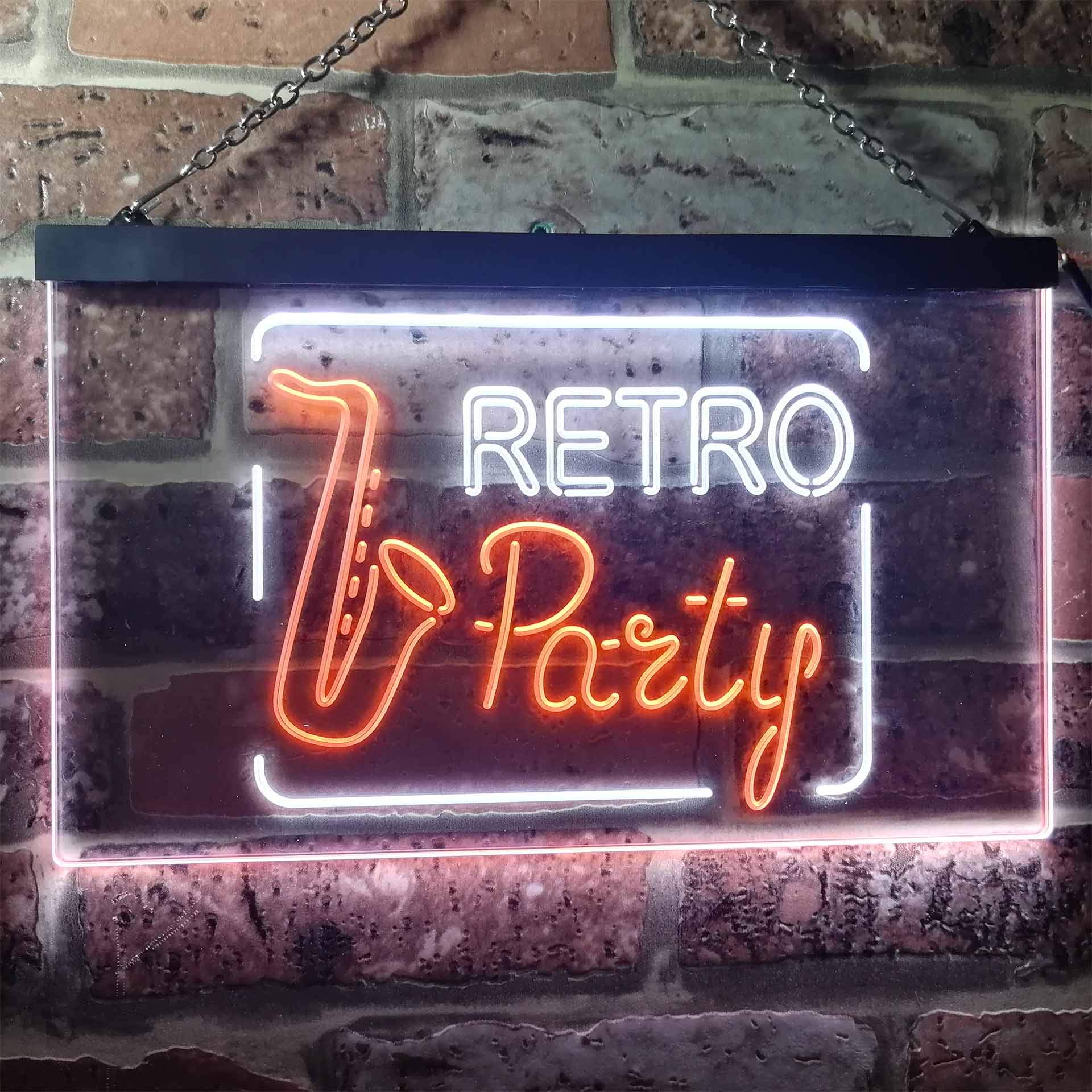 Amazon | Retro Party Music Room Dual Color LED看板 ネオン