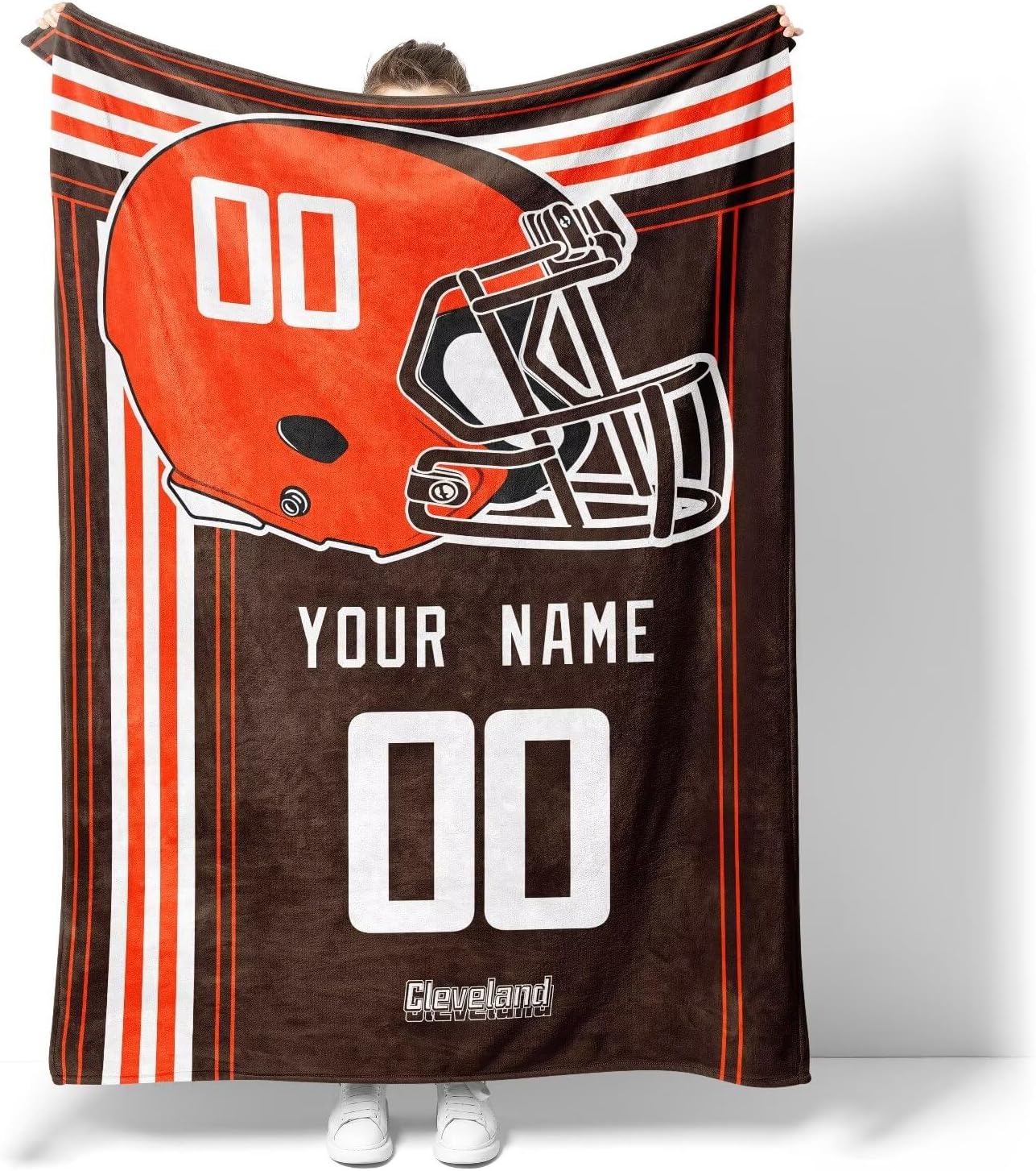ANTKING Cleveland Blanket Gifts for Men Women Boy Throw Blanket Custom Name and Number