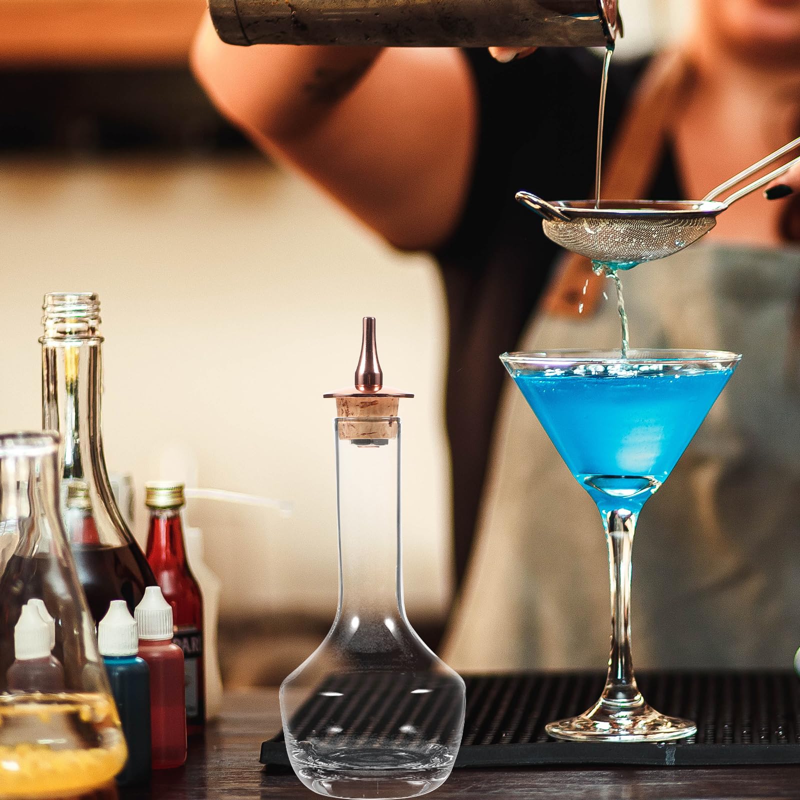 Amosfun Lot De 2 Bouteilles en Verre Robustes en Acier Inoxydable pour Bar Accessoire pour Mélanger des Cocktails