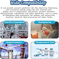 Vista 5 de Bomba de vacío de agua de circulación vertical, tanque de acero inoxidable de gran capacidad de 55 L, 5 cabezales de succión con juntas de cobre