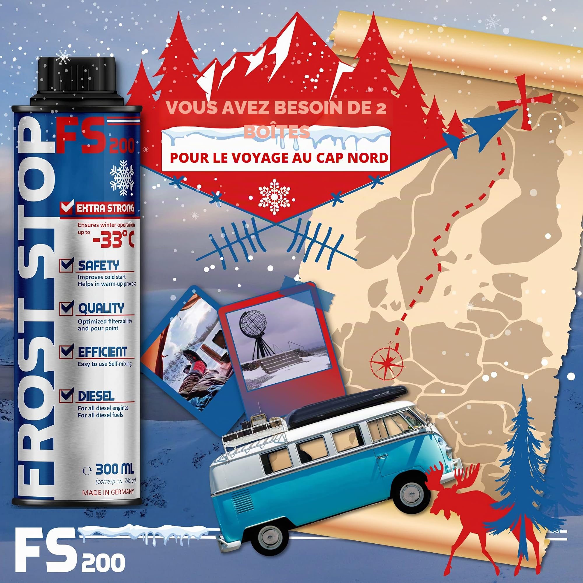 SYPRIN Diesel Protection Contre Froid et Gel - additif anitgel I pour Plus de Protection en Hiver I additifs Anti-Gel - améliorant l'écoulement 6X 300ml