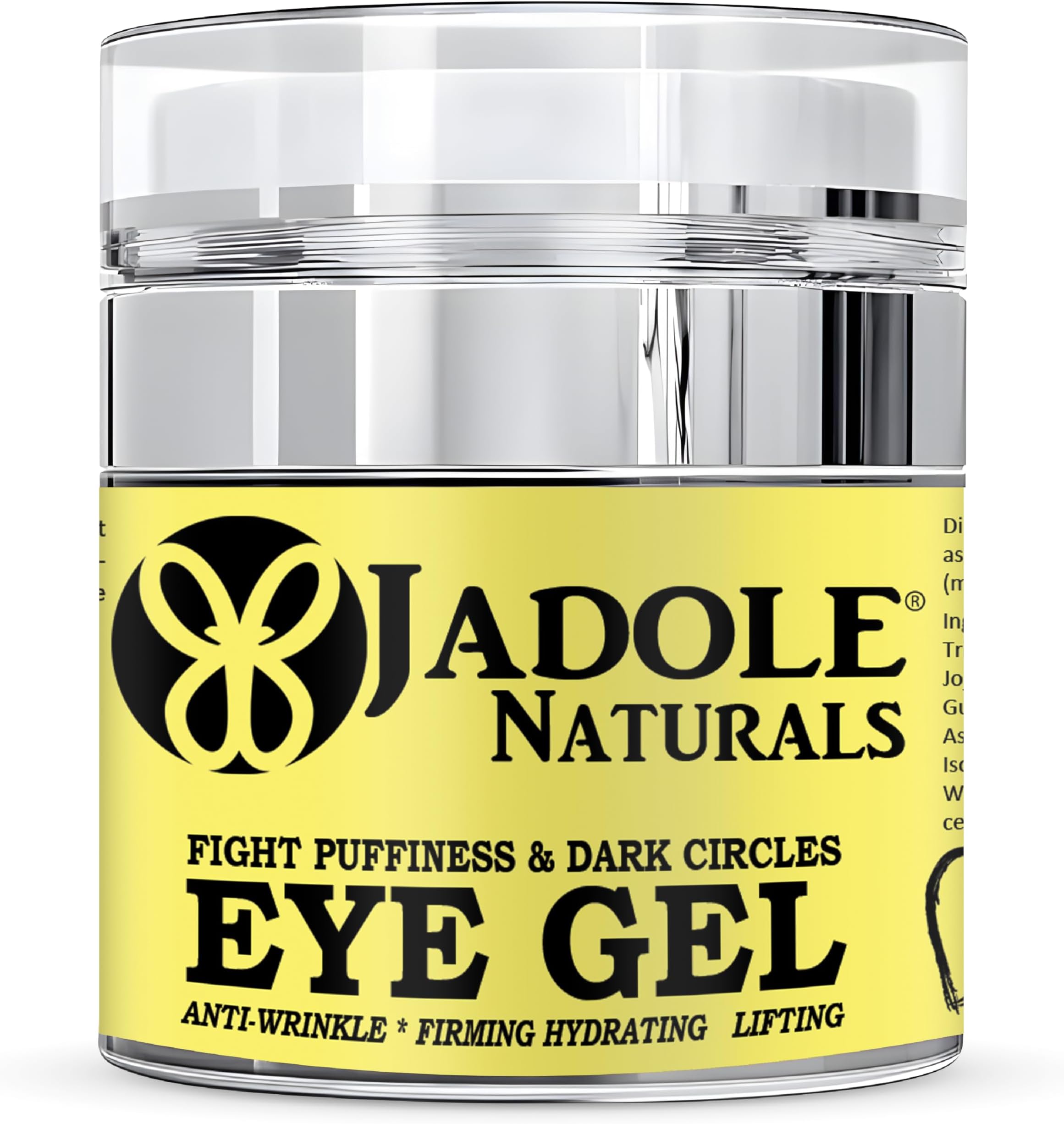 Jadole Naturals Eye Gel โ 50ml | Enriched with Hyaluronic Acid, Jojoba Oil, Cucumber Extract & Aloe Vera | Reduces Dark Circles, Puffiness, Bags, Wrinkles, Redness, and Irritation | Eye care Routine