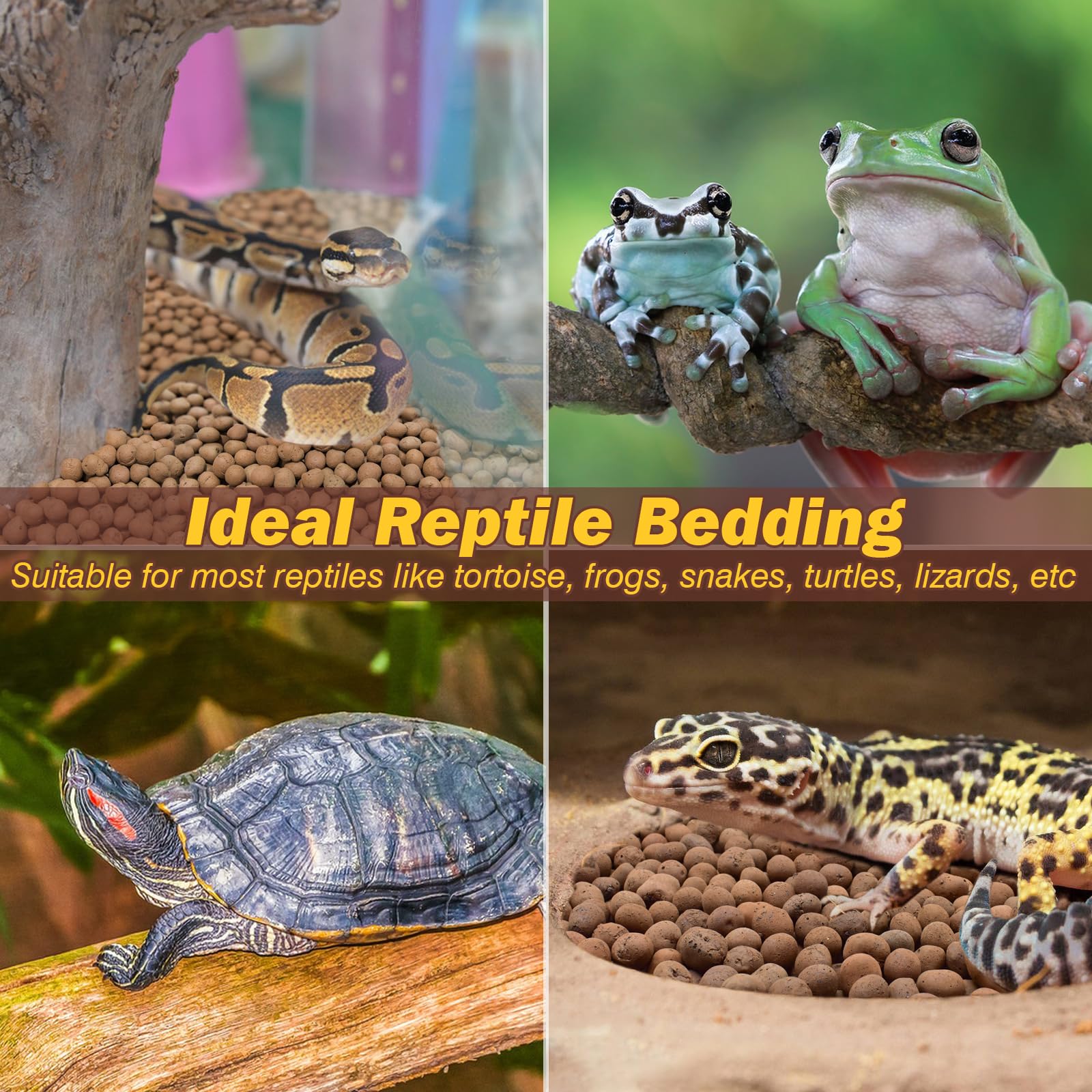 ZeeDix 2 LBS Reptile Substrate Leca Balls - 100% Organic Expanded Clay Pebbles, Ideal Bioactive Terrarium Clay Balls Substrate for Reptile Terrarium Tank, Bearded Dragon, Tortoise, Gecko, Snake & Frog - image 7