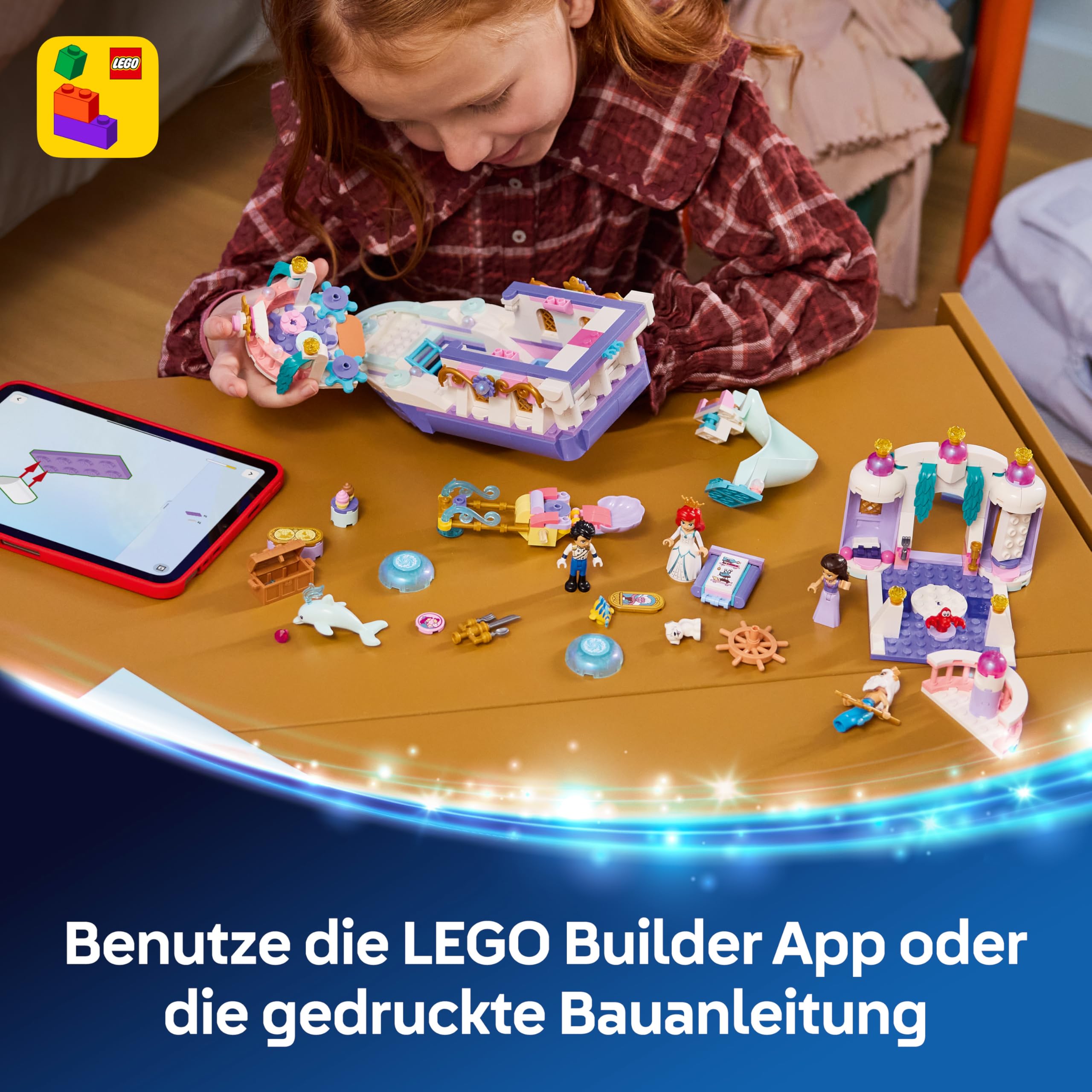 LEGO ǀ Disney Princess Arielles Königliches Hochzeitsboot - Arielle, die Meerjungfrau Set mit 7 Figuren inkl. Arielle und Vanessa - Zimmerdeko - Geschenk für Mädchen ab 6 Jahren und Fans 43299