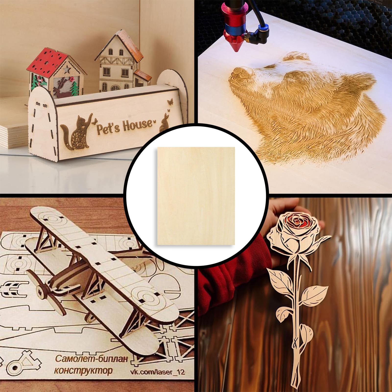 Lastre In Legno Non Finito Incisione Colorazioni Pittura