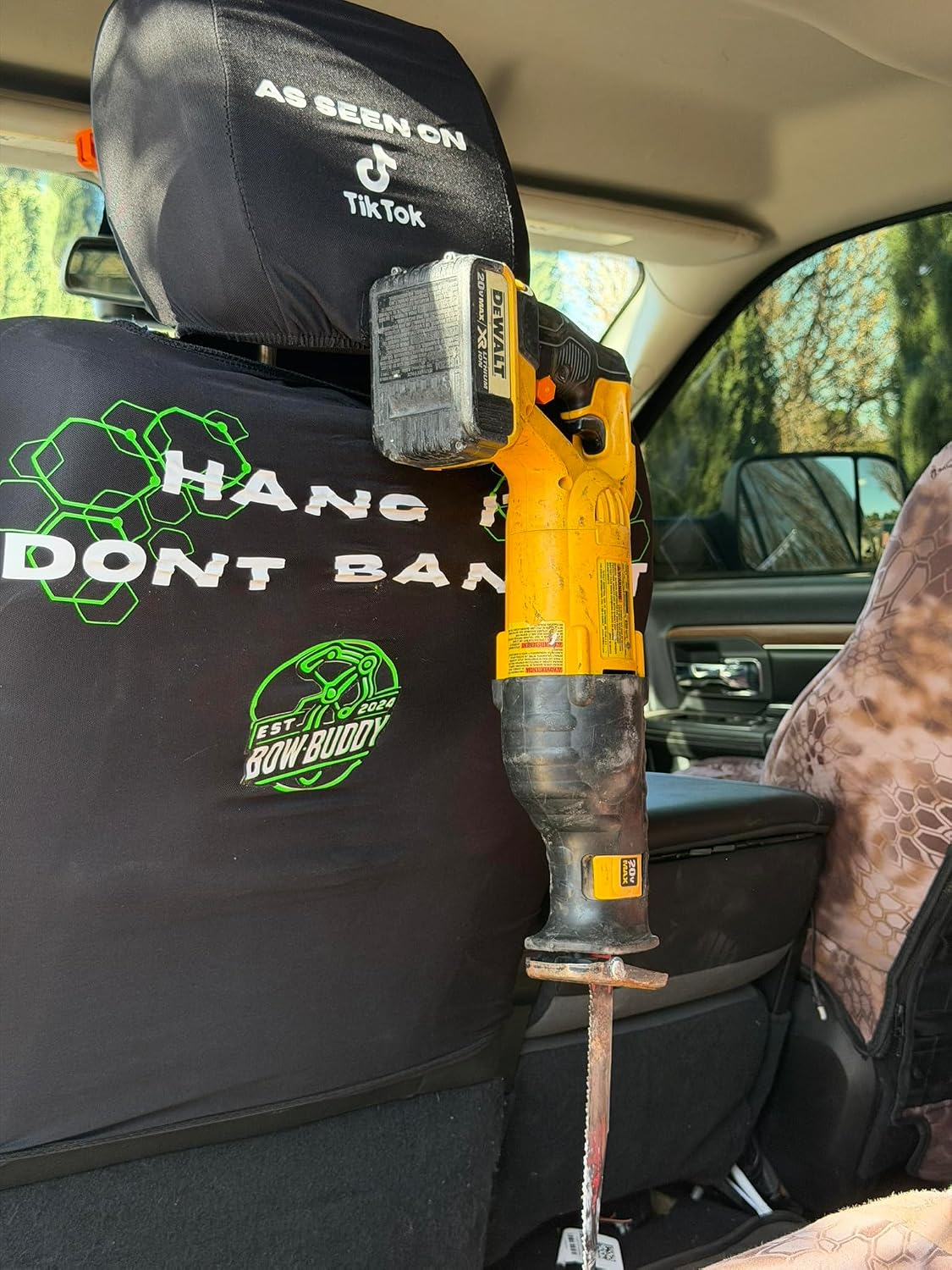 Bow Buddy™ Injection Molded Headrest Hanger, Holds 100+ lbs, Made in USA Twist-On Bow, Hard Hat & Gear Holder for Trucks – Heavy Duty, Tool-Free Organizer – Veteran Owned