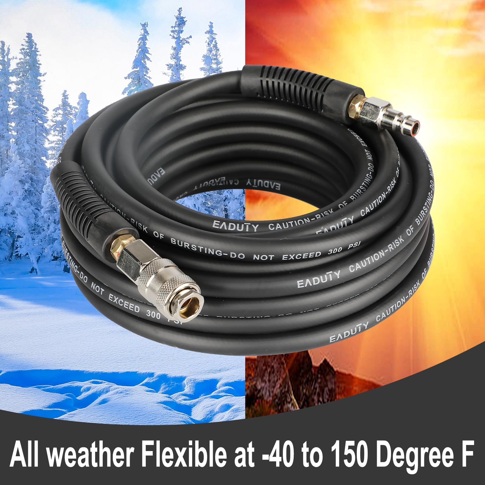 EADUTY Air Compressor Hose, Heavy Duty Hybrid Air Hose 1/4" I.D by 10 M Length - Image 3