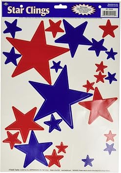Star Clings asstd red, white, blue Party Accessory 1 count 36/Sh