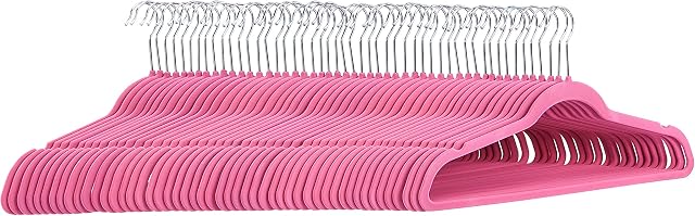 Amazon Basics Velvet Suit Hangers, Pink (50-Pack)