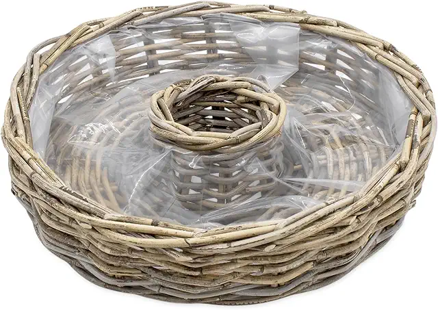 Rattan Pflanzring aus Weide 40 cm - Natur Blumenkorb für Innen/Außen
