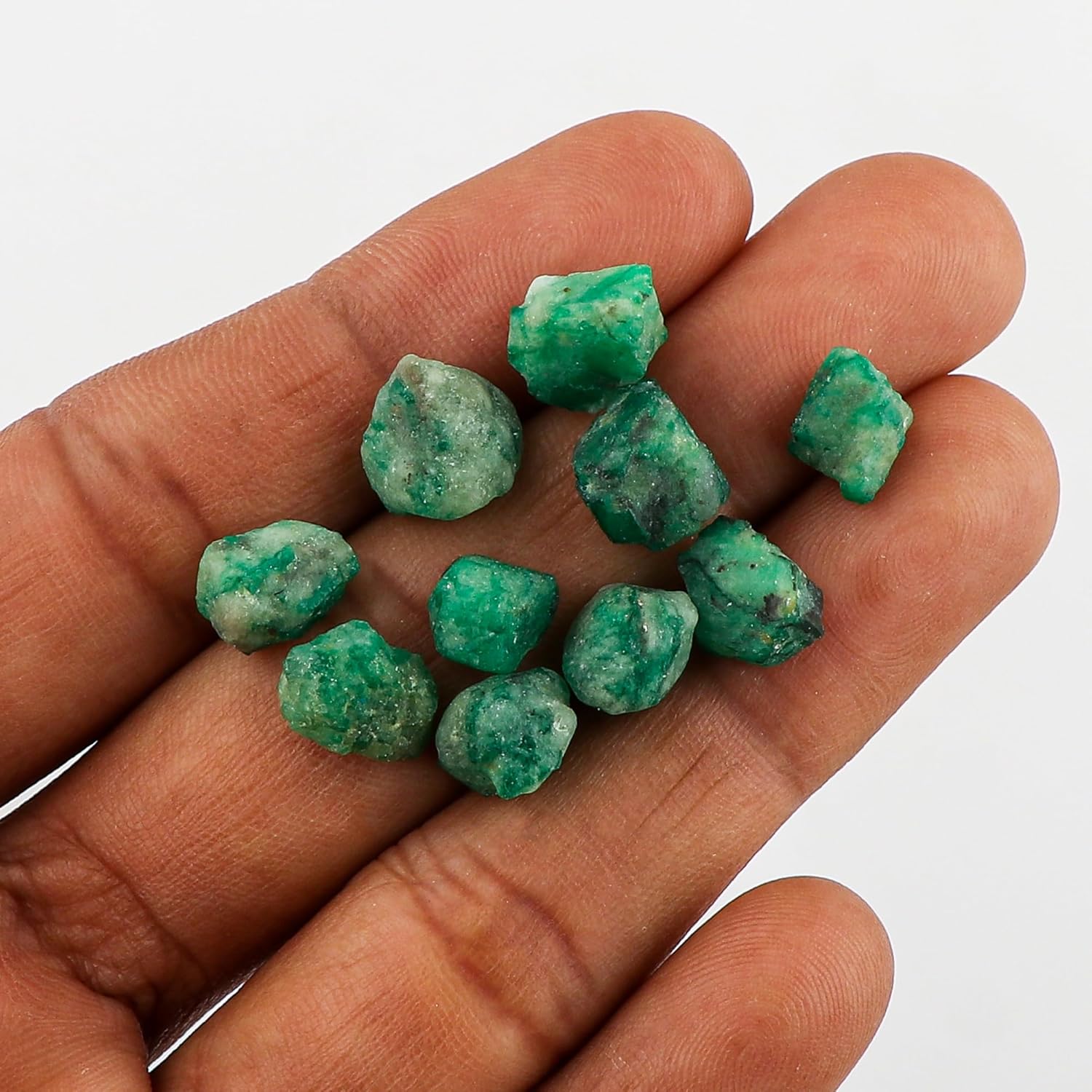 (10pcs) Natural Raw Afghani Green Emerald Gemstones, Wholesale Rough Stones, DIY-Artisan Crafts, Jewelry Making Supply, Chakra & Healing Crystals, May Birthstone, Gem Collection - Image 4