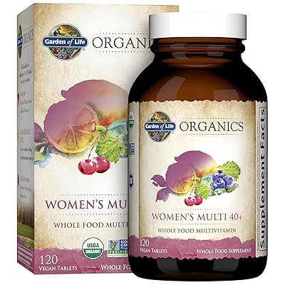 Garden of Life Multivitamin for Women 40 Plus, Organics Womens Vitamins, Hormone & Breast Health Support Blend, Vegan, 120 Tablets