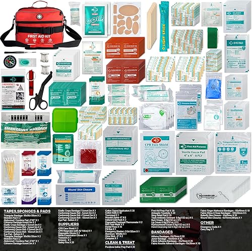 Miniatura 2 de Kit profesional de primeros auxilios grande de 435 piezas, incluye gasa comprimida, compartimentos, kit médico de emergencia para el hogar, camping,